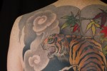Full range of images of tiger tattoo peice