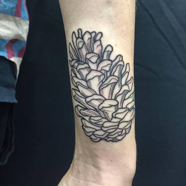 clareketontattoos_wip_pinecone_tattoo