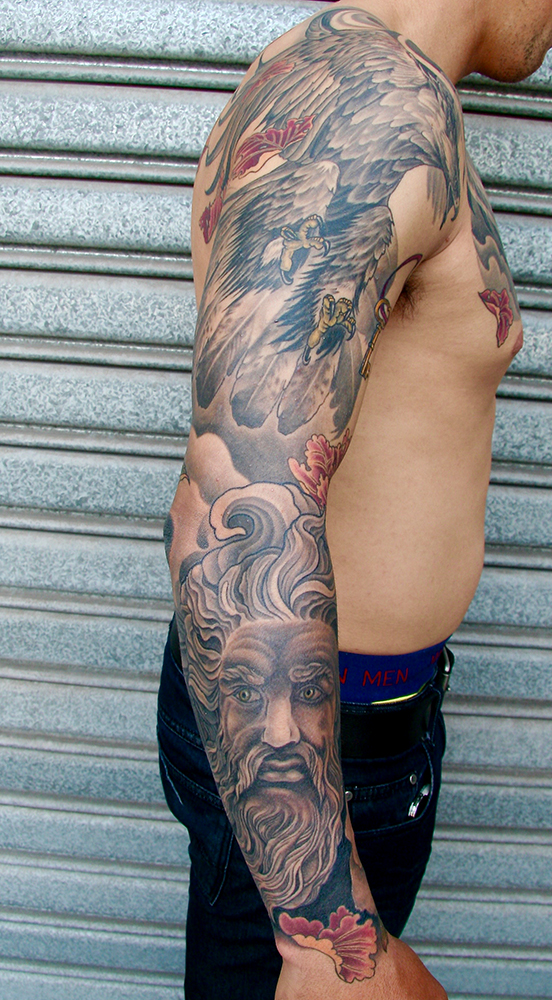 clareketontattoos_zeus_hawk_tattoosleeve
