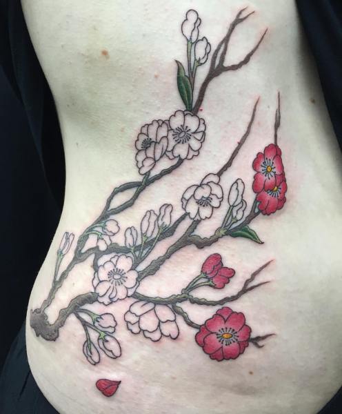 clareketontattoos_wip_sakura_cherryblossom_ribtattoo