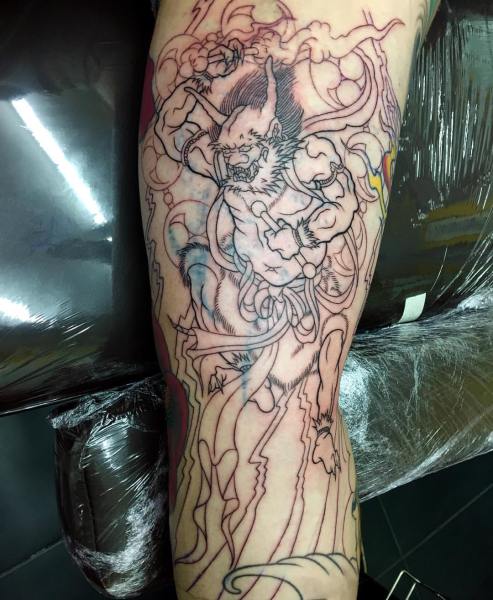 clareketontattoos_wip_tattoo_raijin_outline